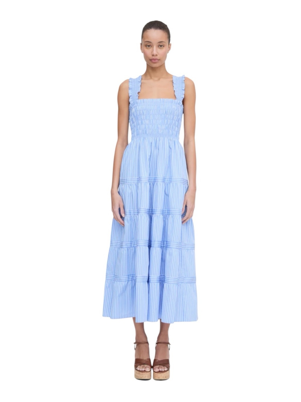 Hill House Kimmy dress. Blue stripe. S. EUC - Picture 3 of 10